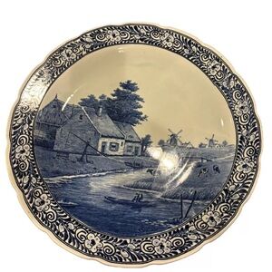 Vintage Boch Delft Maastricht Holland Plate Charger Sonneville 16” Royal Sphinx